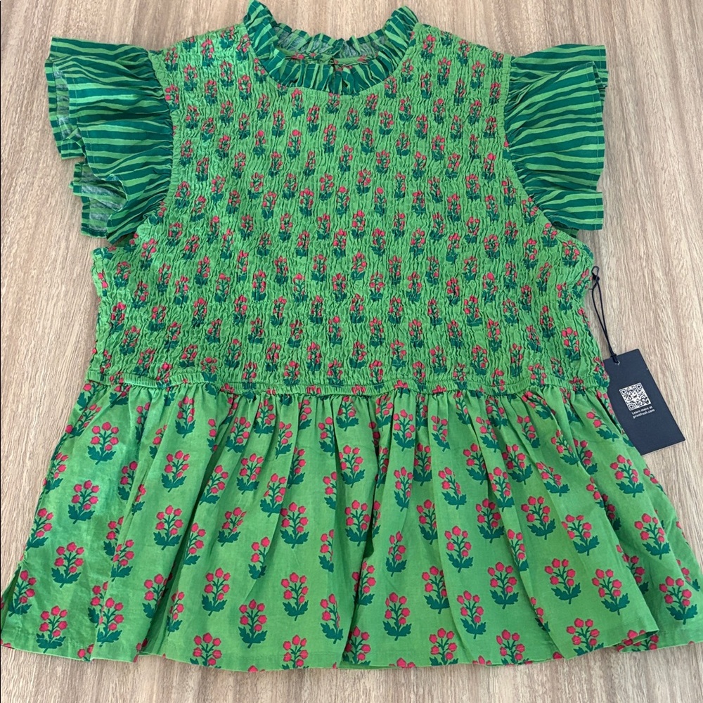 Printfresh NWT High Priority Smocked Blouse Size … - image 6